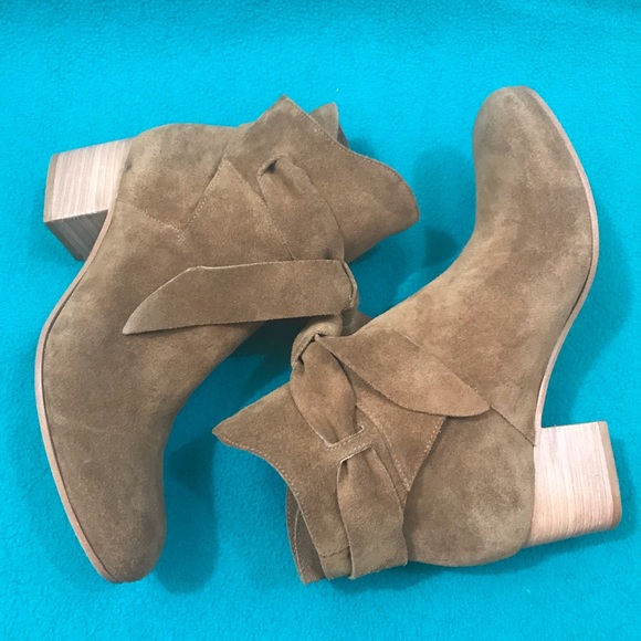 Rachel Zoe Shoes - Rachael Zoe Golden Brown Suede Booties w/ Ties Sz9